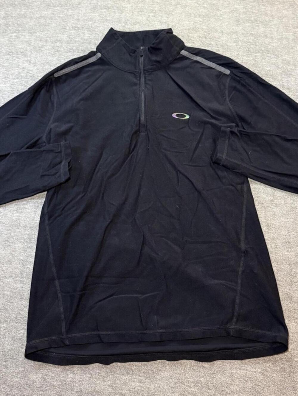 Oakley Women’s 1/4 Zip Long Sleeve Jacket-Small/Black/Reflective Stripes/Running